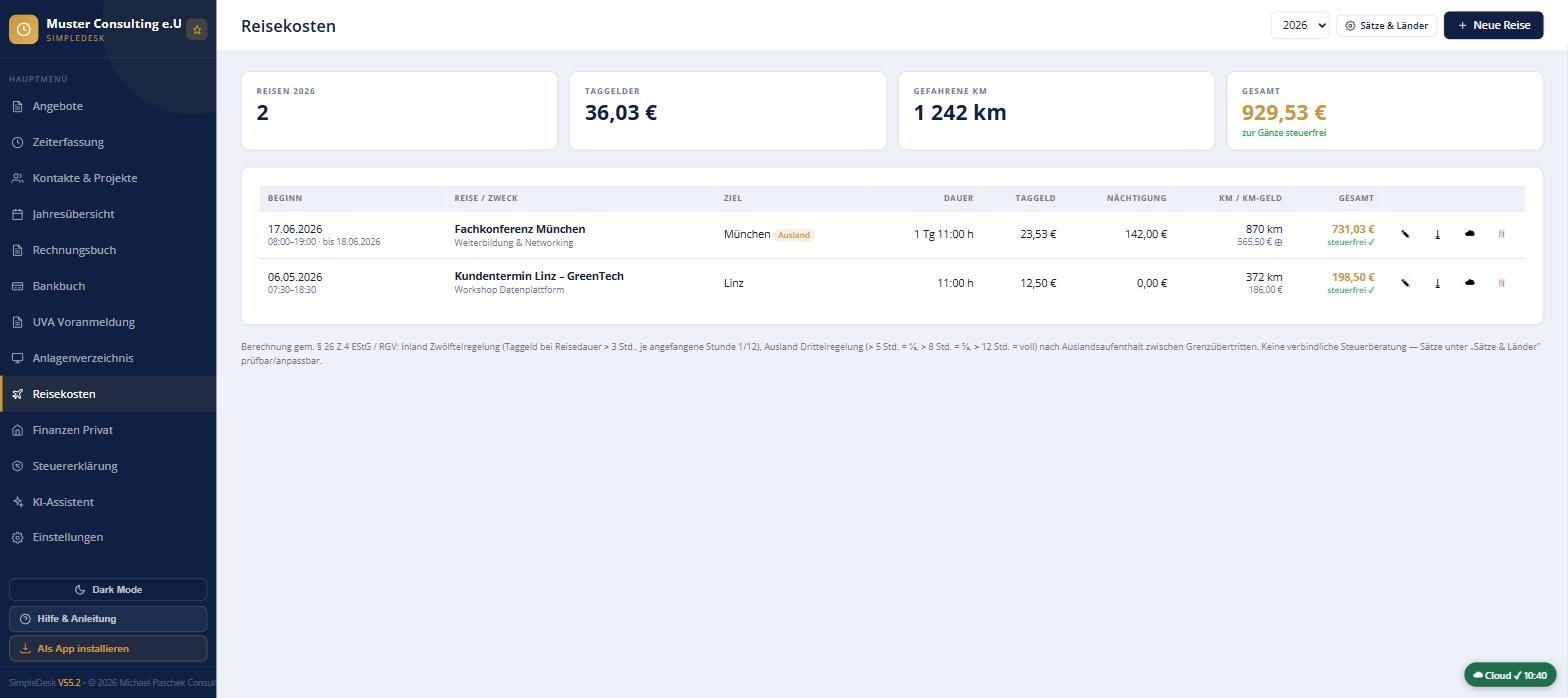 SimpleDesk – Reisekosten