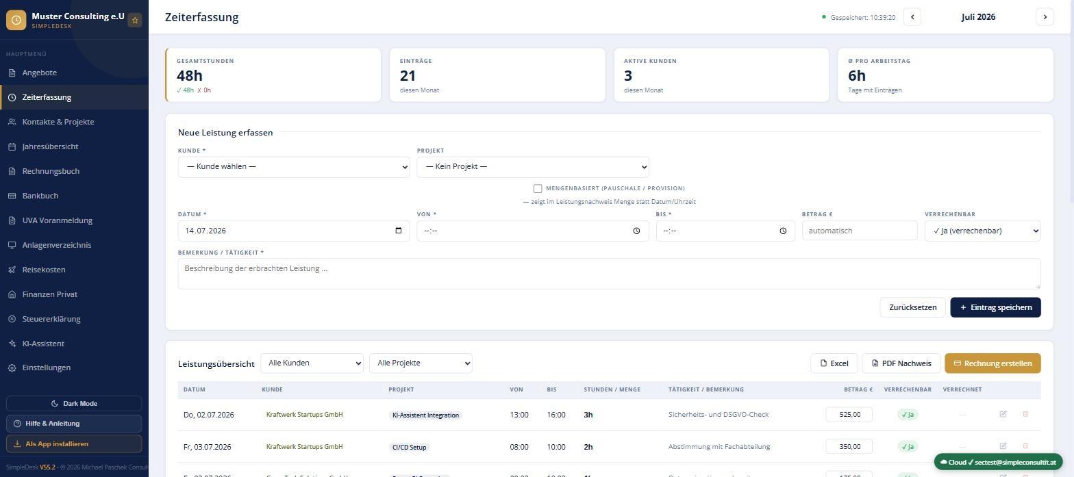 SimpleDesk – Zeiterfassung